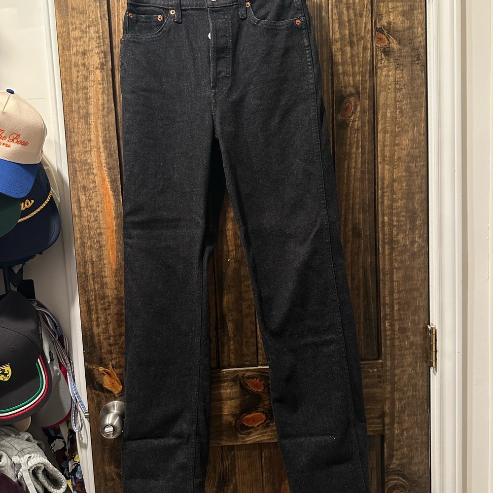 Re/Done Black Straight Jeans Classic Style